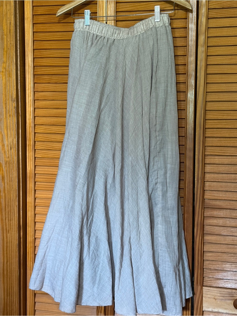 Ochenta Maxi Skirt cotton flowy lined women Beige medium minimalist boho peasant - Picture 2 of 4